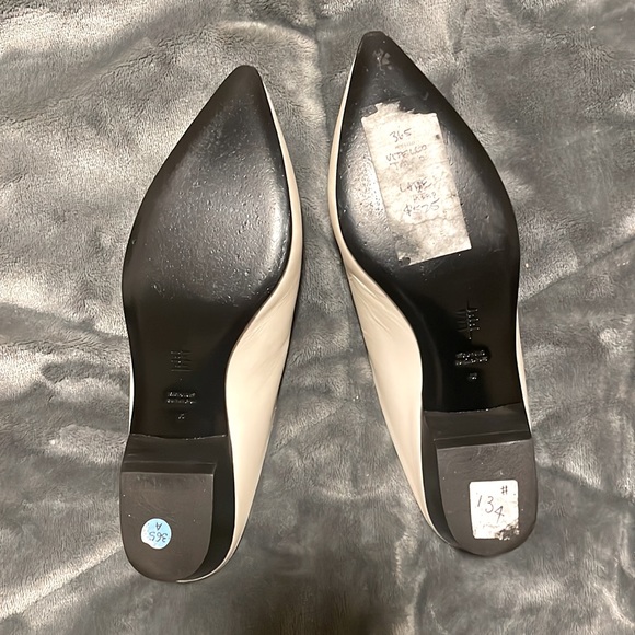 Alumnae White Ivory Pointy Toe Low Heel Mules Shoes - Picture 4 of 8